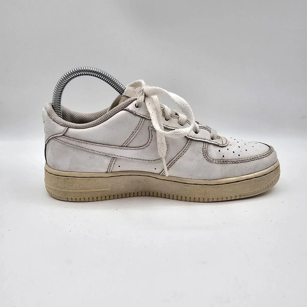Nike Air Force 1 Low‎ Shoes Youth Size 5.5Y White Leather Sneakers 314192-117